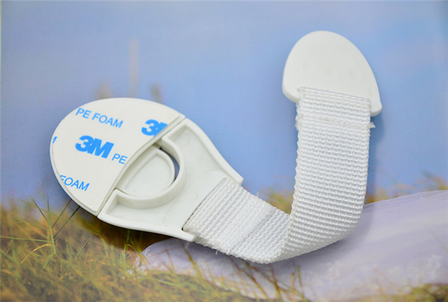 Adjustable Child Safety Lock White Nylon Strap Baby Cabinet Lock