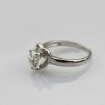 Women Jewelry 925 Silver 6mm Round Cubic Zirconia Heart Engagement Ring (F33)