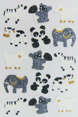 Buy cheap Kawaii Colorful Glitter Animal Stickers , Grey Foam Animal Stickers Removable from wholesalers