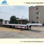 4 Axle 80 Tons Low Flatbed Semi Trailer With 12.00R20 Tire