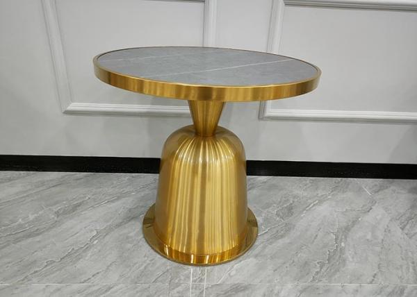 Buy cheap Rock Slab Covered Phnom Penh Gold Plated Coffee Table Diameter 60cm from wholesalers
