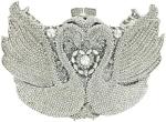 BOUTIQUE DE FGG WOMEN SWAN CLUTCH CRYSTAL EVENING BAGS WEDDING PARTY DINNER
