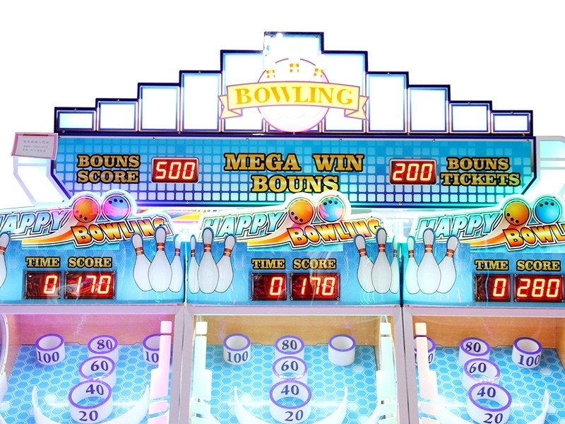 Happy Bowling Ticket Redemption Machines Coin Operated Sports Game For 3 Players