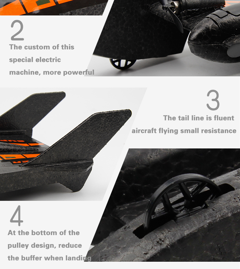 State of Assembly Ready-to-Go Rc Airship Rc Foam Plane Black Foam Flying Toy 2024 For Kids Adults Remote Distance OTHER