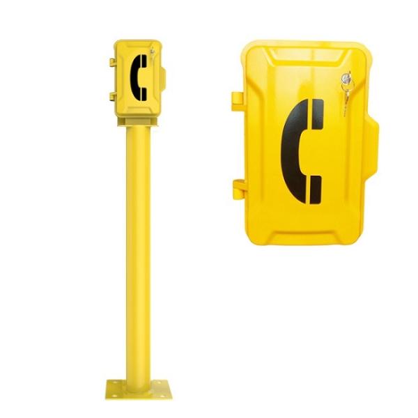 Buy cheap Anti Vandal Yellow Industrial Weatherproof Telephone With Post And Key Lock from wholesalers