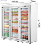 2000L SUS304 Glass Door Beverage Fridge , Removable Commercial Beverage Cooler