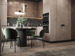 Fitted Pinkish Brown PET Kitchen Cabinets Modern Bespoke Kitchen Cabinets