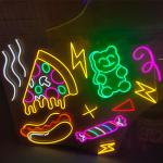 Pizza neon sign hot dog custom neon signs for snack bar food shop