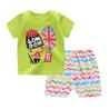 Buy cheap Summer Kids Pajama Set Plain Animal Short Sleeve Tee And Shorts from wholesalers