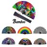 Buy cheap Bamboo Fabric Printing Logo Customized Hand Fan Foldable Large Big Size 33cm from wholesalers