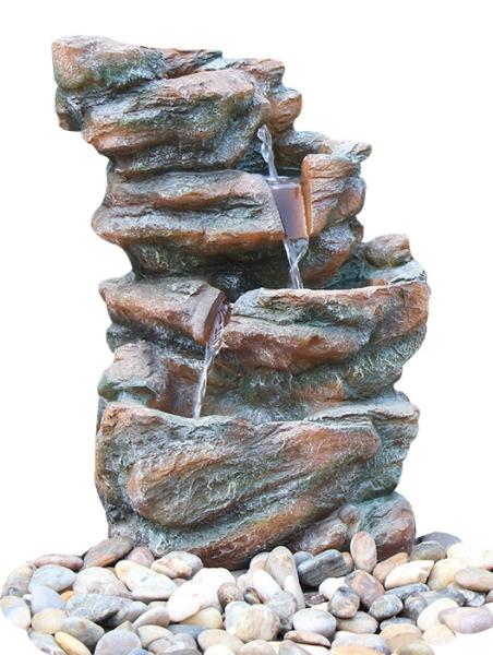 Buy cheap Customized Size Outdoor Stone Fountains , Rock Garden Fountain In Grey Color from wholesalers
