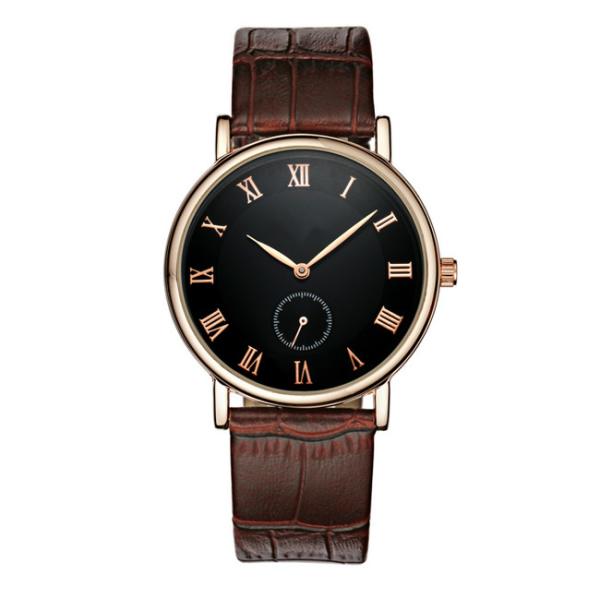Buy cheap Fashion Stainless Steel Watches with Leather strap / quartz wrist watch for men , ultra - thin case from wholesalers