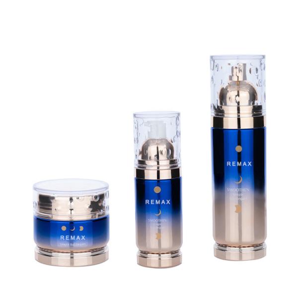 Buy cheap 120ml Blue Gradient Cosmetic Packaging Bottle Glass Empty Skincare Bottles For Facial Care from wholesalers