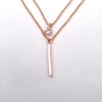 Buy cheap Modern Design 925 Silver Necklace Double Chain With Rose Gold Plating product