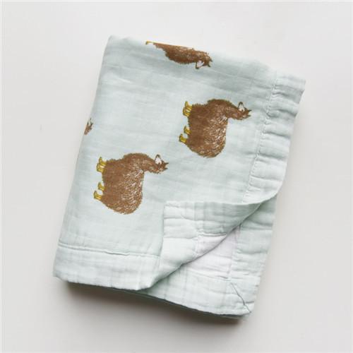 Seersucker Style Safe Printed Muslin Baby Blankets Breathable Bamboo Cotton Full