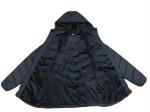 High Shine Mens Hooded Padded Jacket Sports Long Padded Navy Coat Thin