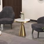 Contemporary design Round Gold stainless steel Marble top Bistro table Corner