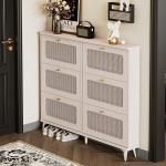 Popular Simple Ultra-Thin Tipping Bucket Rattan Shoe Storage Cabinet For Home
