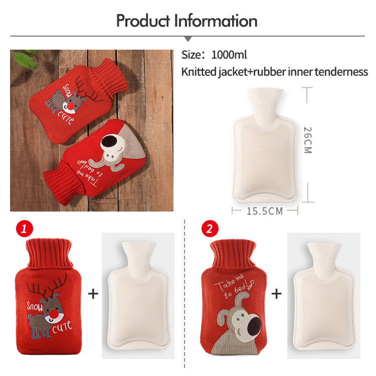 High Capacity Rubber Heat Water Bag With Super Soft Plush Cover For Warm