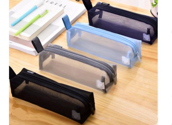 Pen bag creative personality net transparent storage bag junior high school