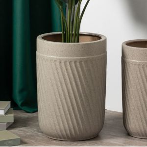 Buy cheap Popular design modern home balcony floor decor plant flower pots cylinder tall ceramic garden pots from wholesalers