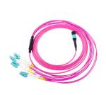 MPO to LC UPC Female Fiber Cable 2.0mm MPO OM3 Multi Mode PVC OFNP Jacket