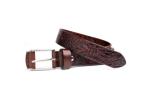 Pin Buckle Genuine Leather Embossed Flower Women Belt