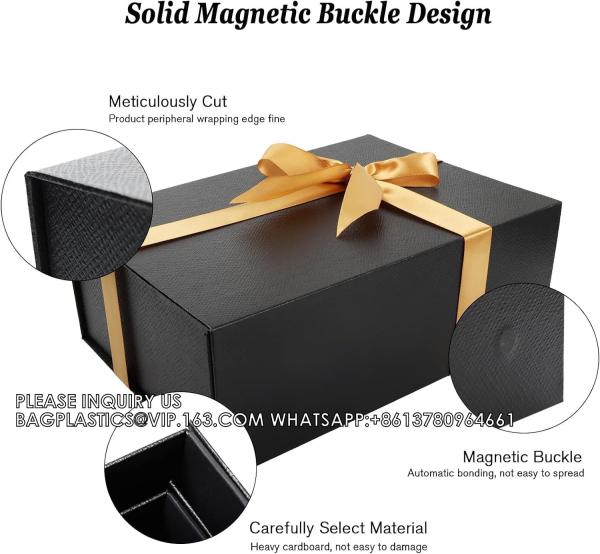 Buy cheap Gift Box With Lid Black Magnetic Close Decorative Boxes Christmas Thanksgiving Birthday Wedding Bridesmaid Gift from wholesalers