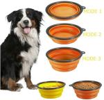 dog bowl plastic feeder pet cat food collapsible dog bowl silicone foldable dog