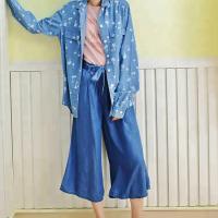Buy cheap 100% Cotton Chambray Long Sleeves Shirt , Loose Fit Blouses For Young Ladies product