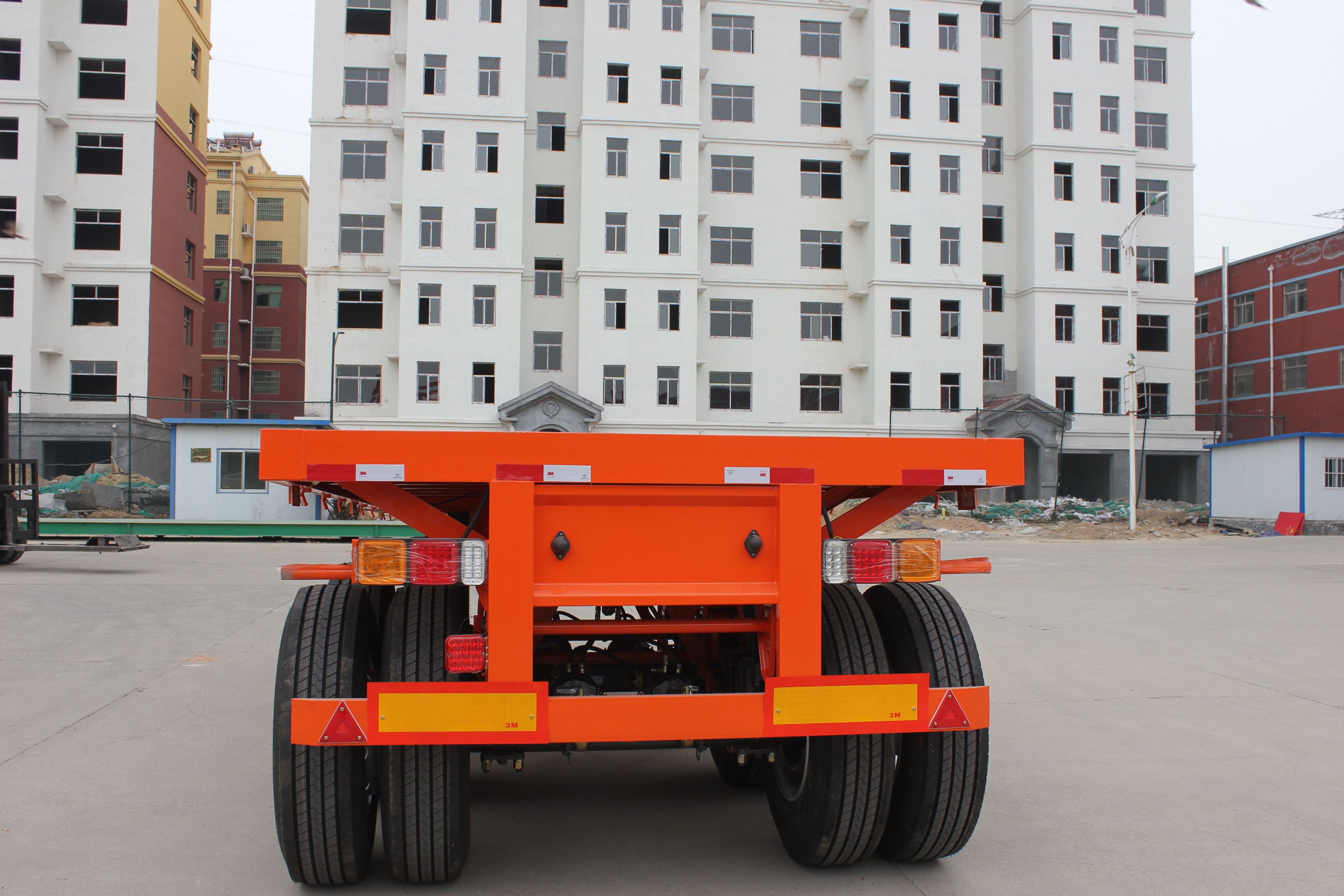 JUYUAN 55 Ton Tri Axis/2 Axles 40ft Used Flatbed Container Trailer Dependable Certificate