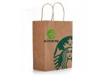 Disposable Kraft Bags With Handles , Portable Brown Paper Shopping Bags