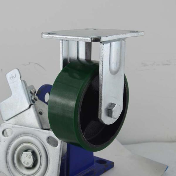 Buy cheap 5 Inch Iron PU Castors Heavy Duty Fixed Plate Soft Industrial Wheels Castors China from wholesalers
