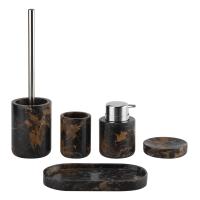 Buy cheap Athens Gold Flower Marble Bathroom Accessories Sets With Chrome Parts product