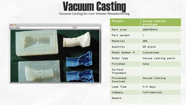 Buy cheap Prototype Manufacturing Vacuum Casting Service Low Volume ABS Material from wholesalers