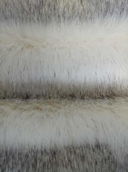 Buy cheap White dyed black pointed Long Hair Fur Fabric 150cm or adjustable from wholesalers
