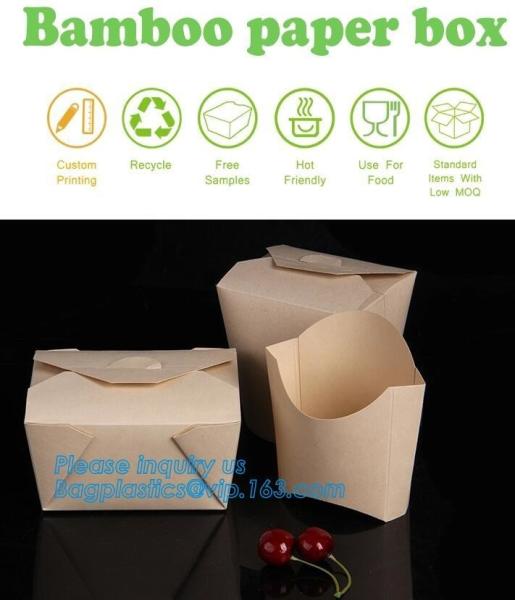 Buy cheap Customized kraft floding lunch takeaway packaging box,Kraft Paper Lunch Box Disposable Salad Box Food takeaway Packaging from wholesalers