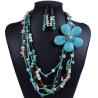 Buy cheap Exaggerated retro bohemian flower necklace turquoise Earrings Set from wholesalers