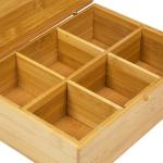 customized bamboo wooden tea bad box organizer tea bag caddies