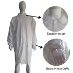 Stock Uniform White Anti-Static Lightweight Disposable Visitor Lab Coat in 30GSM