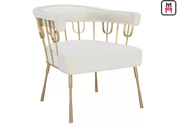 Buy cheap Nordice Luxury Stainless Steel Restaurant Chairs Gold Leather Hotel Arm Chairs from wholesalers