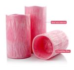 Remote Control Pink Flameless Candles Set For Party Decor Realistic Wax Battery