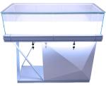 LED Light Modern Jewelry Display Cases 8mm Ultra White Tempered Glass