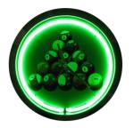 Buy cheap Rohs Antique Neon Wall Clocks 130V Neon Led Clock 15 Inch Shell from wholesalers