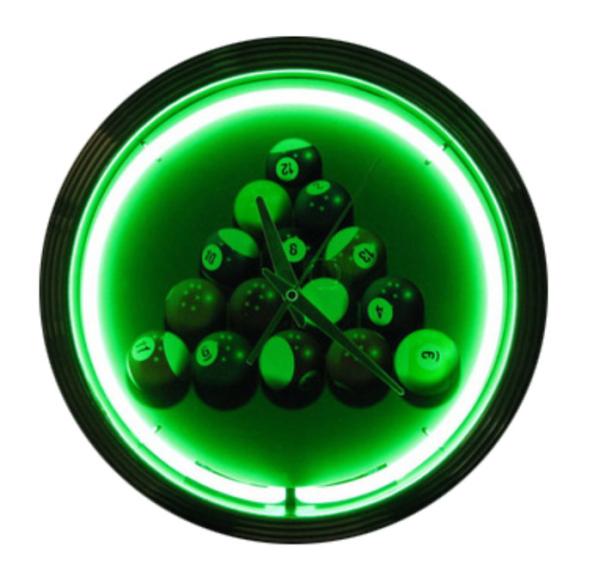 Buy cheap Rohs Antique Neon Wall Clocks 130V Neon Led Clock 15 Inch Shell from wholesalers