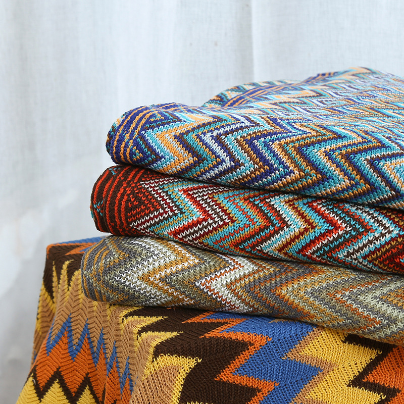 Stylish and Breathable Plain Style Knitted Blanket for Summer Office or Home Nap