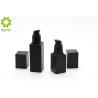 Buy cheap Matte Black Square Glass Foundation Bottle With Plastic Pump Cap 20ml 40ml Optional from wholesalers