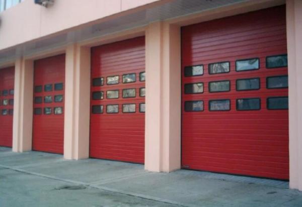 Vertical Roll Up Insulated Workshop Dock Doors Overhead Steel Metal 12 Feet