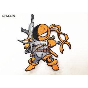 China Heat - Cut Border Cool Clothing Embroidery Patches Hook And Loop Backing on sale