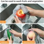 KILINE Single Layer Kitchen Scrubbing Dish Cloth Silver Wire Multipurpose Dish